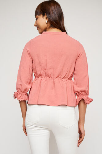 Blush Solid Band Neck Top, Blush, image 5